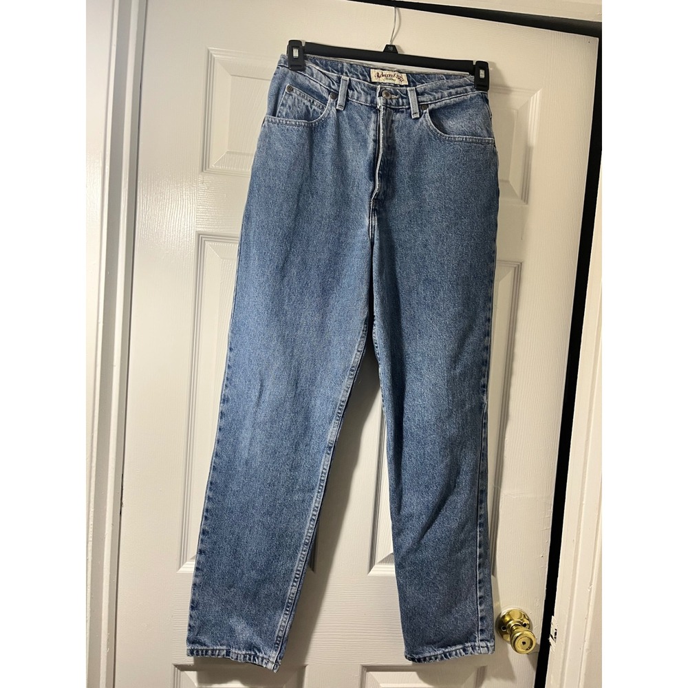 St Johns Bay Relaxed Fit High Rise Straight Leg Jeans Medium Wash Blue Womens 8